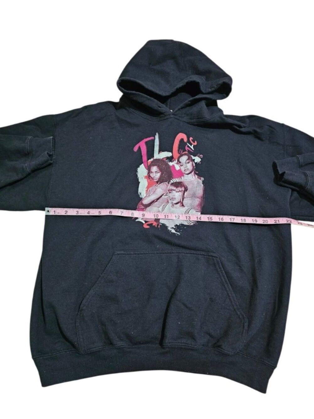 TLC Unisex Large Hoodie Black Cotton Graphic Archival Statement Y2K No Scrubs - Picture 6 of 7